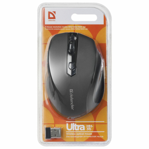 Мышь беспроводная оптическая USB Defender Ultra MM-315(52315) фото 3